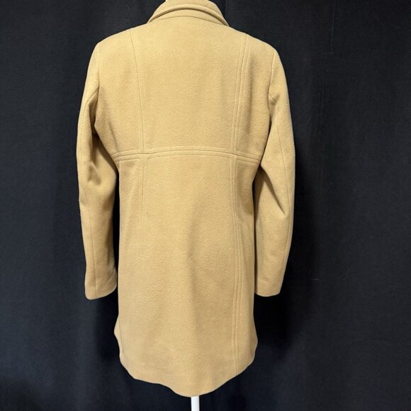 Anne Klein Womens Wool Blend Camel Coat With Button Closure Size L - Picture 7 of 16